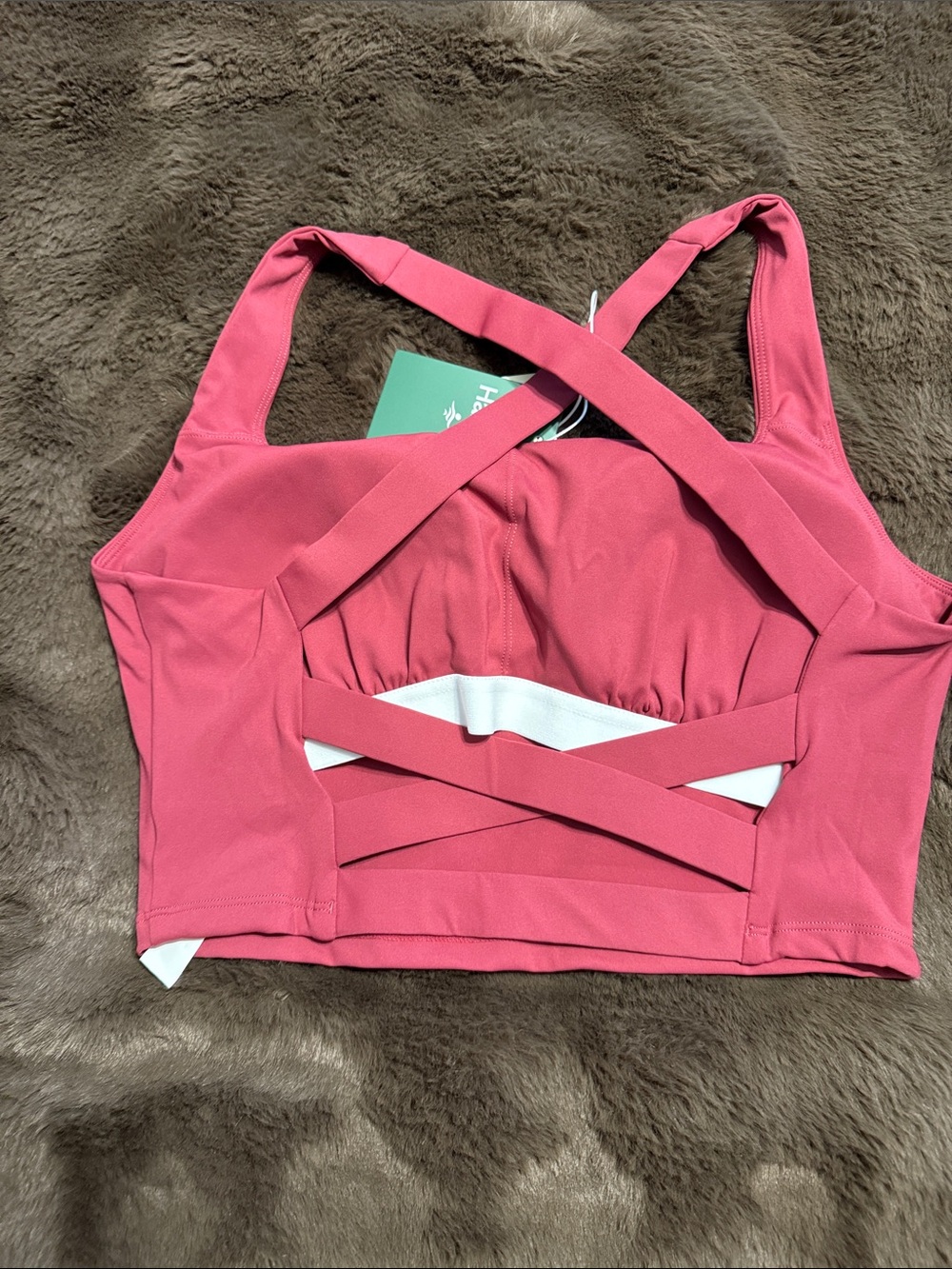 HALARA Rose-Coral Crossback Sports Bra with Matching Active Skort - Picture 8 of 9